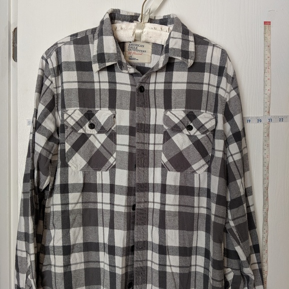 American Eagle Outfitters Other - AMERICAN EAGLE MEN'S LARGE BLACK WHITE GRAY FLANNE